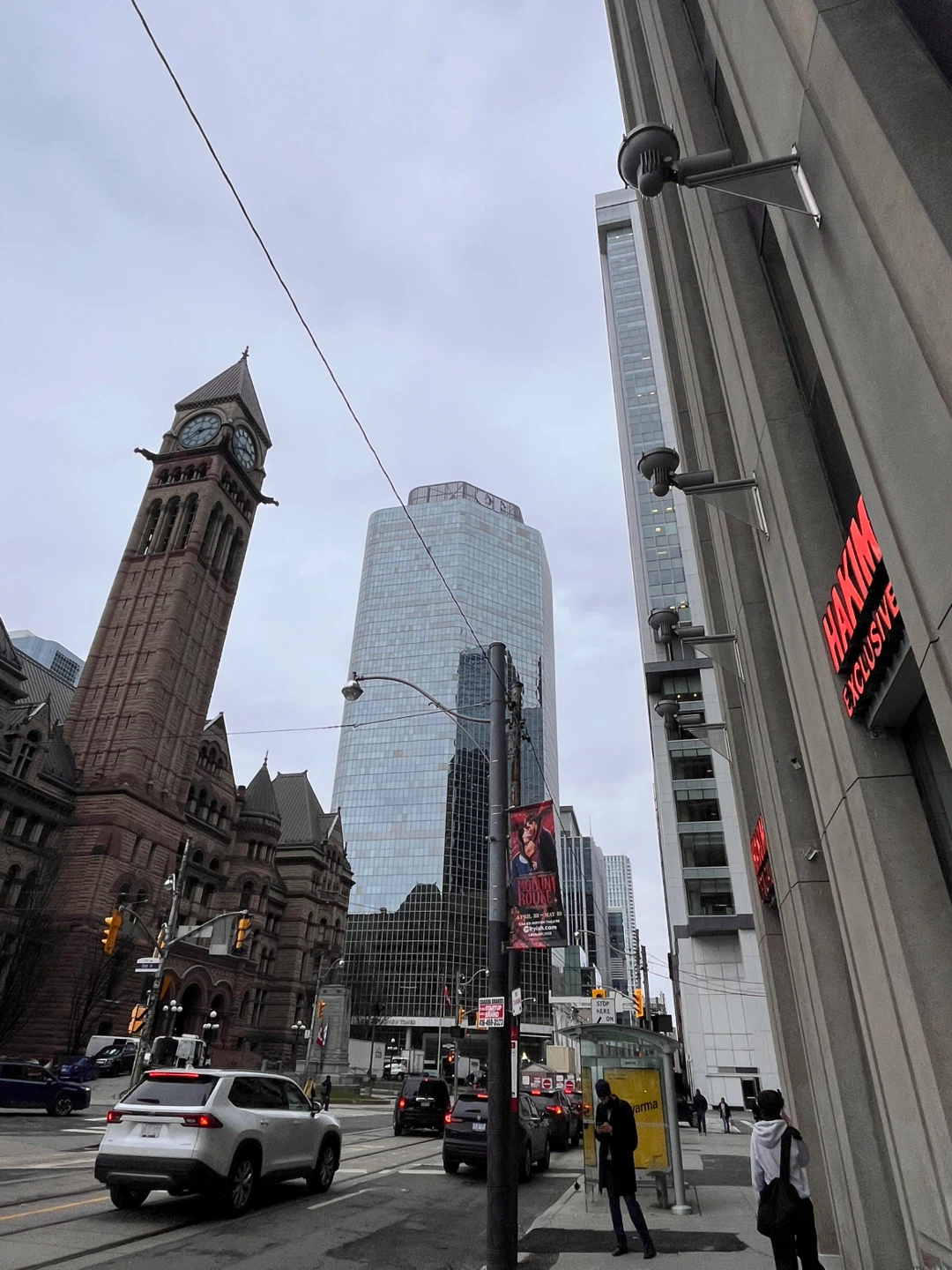 Downtown Toronto Street Scene with Old and New Architecture