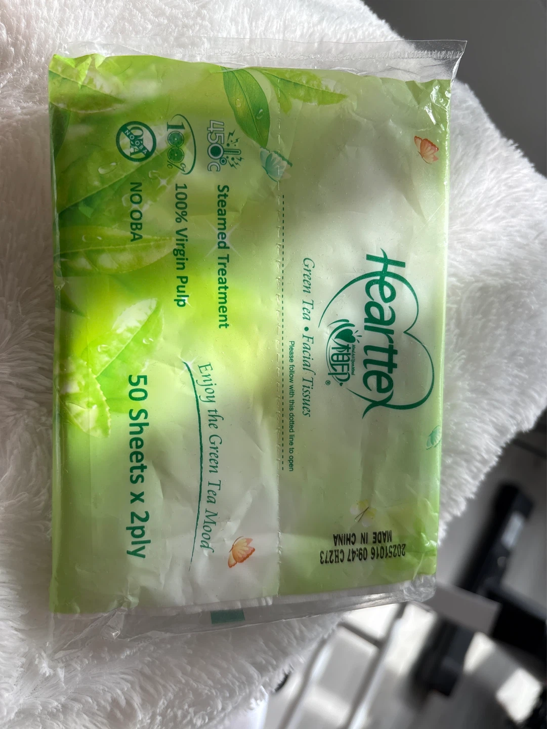 Hearttex Green Tea Facial Tissues - 50 Sheets x 2ply