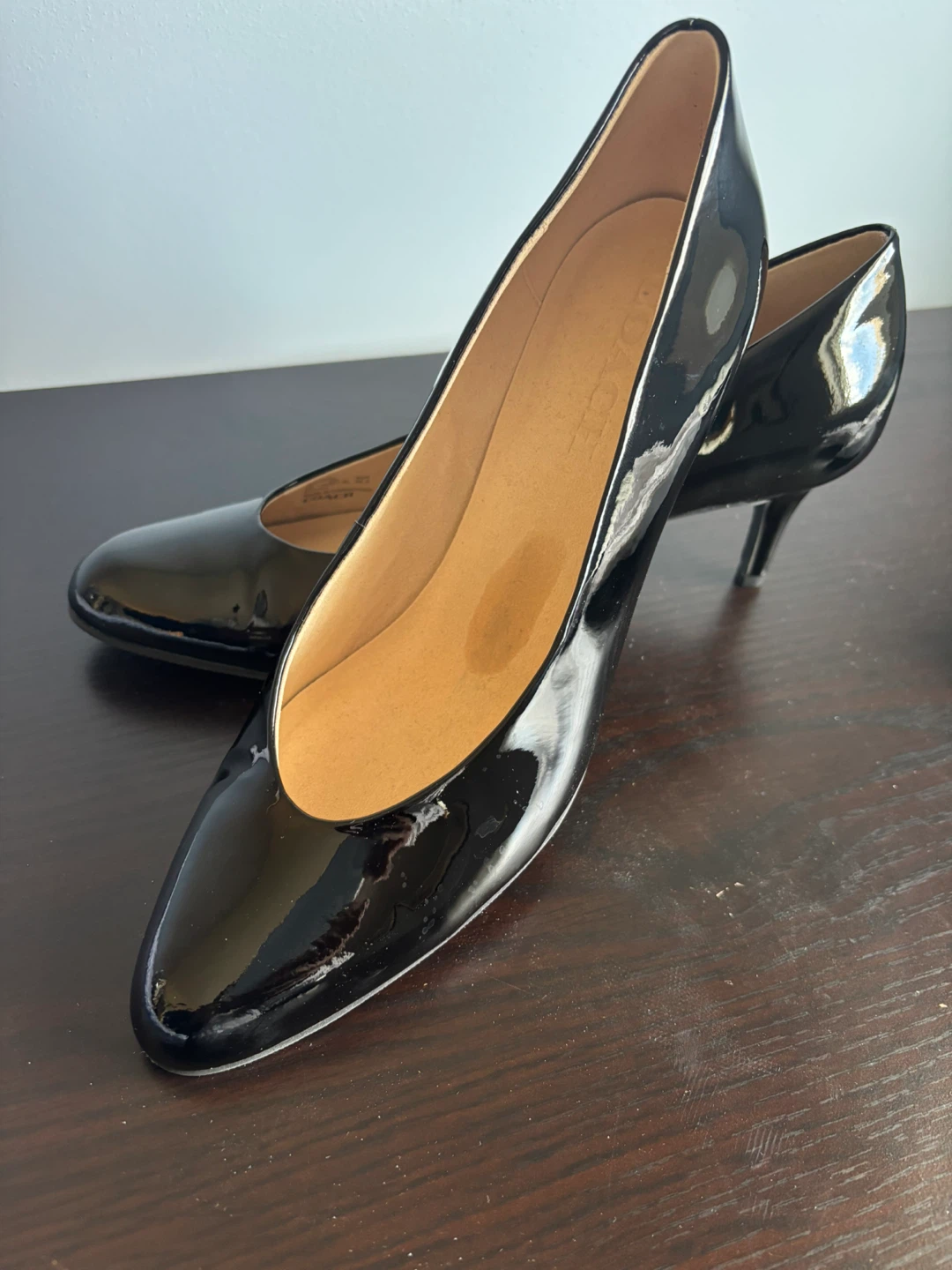 Coach Black Patent Leather Heels Size 8