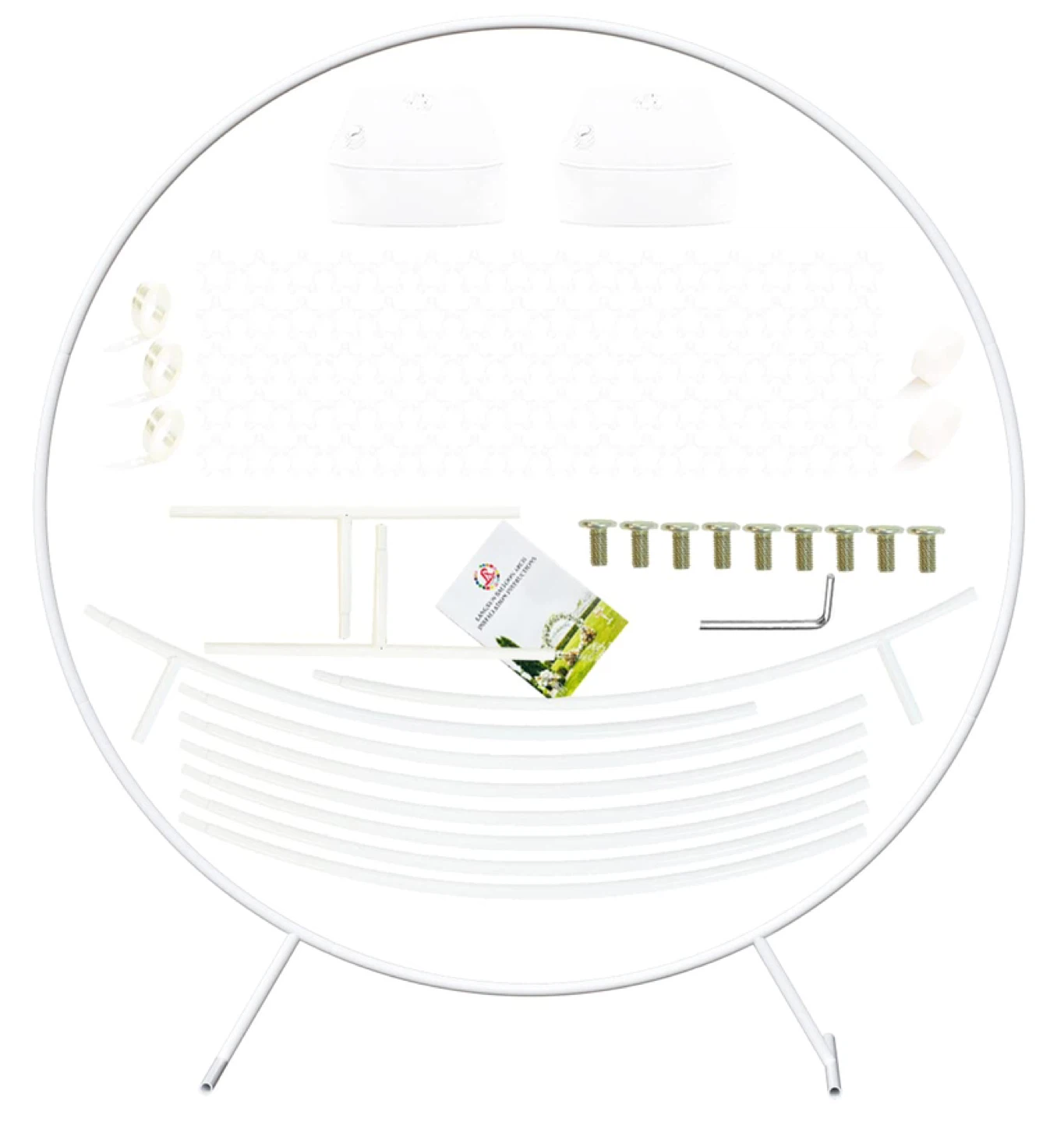 PILIN 5ft(1.5M) White Round Balloon Arch