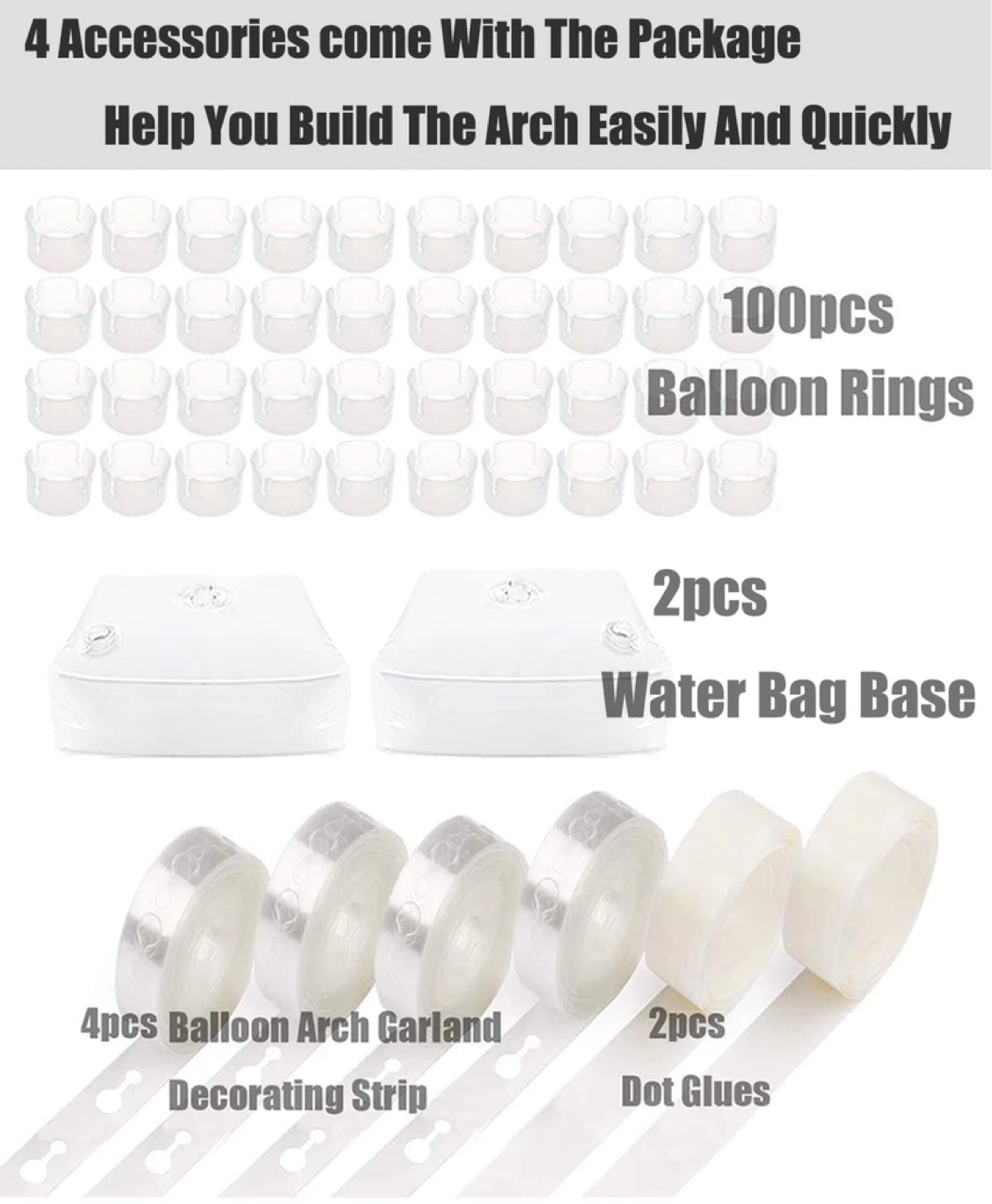 PILIN 5ft(1.5M) White Round Balloon Arch - photo 3
