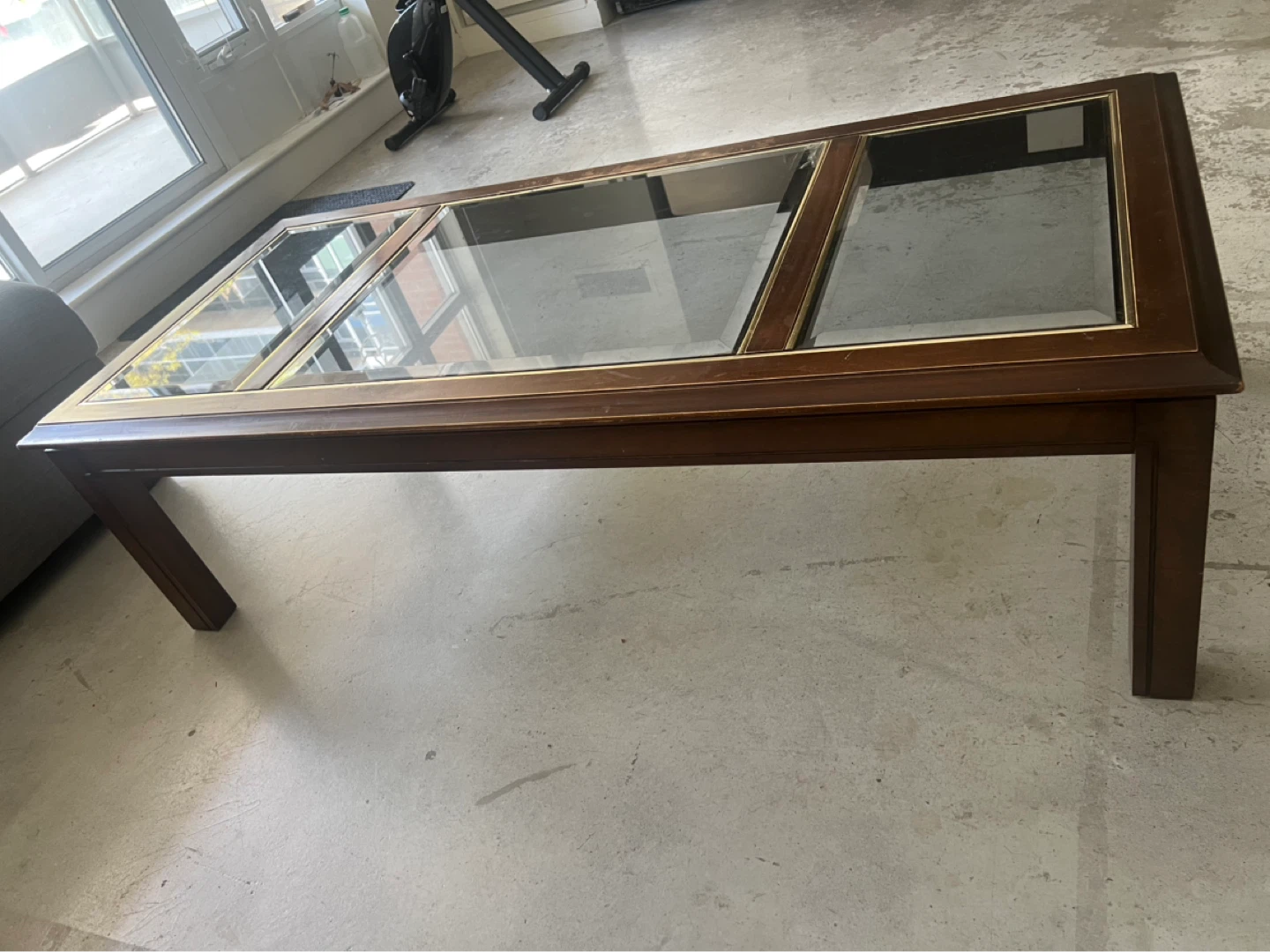 Wooden Coffee Table with Glass Top - photo 2