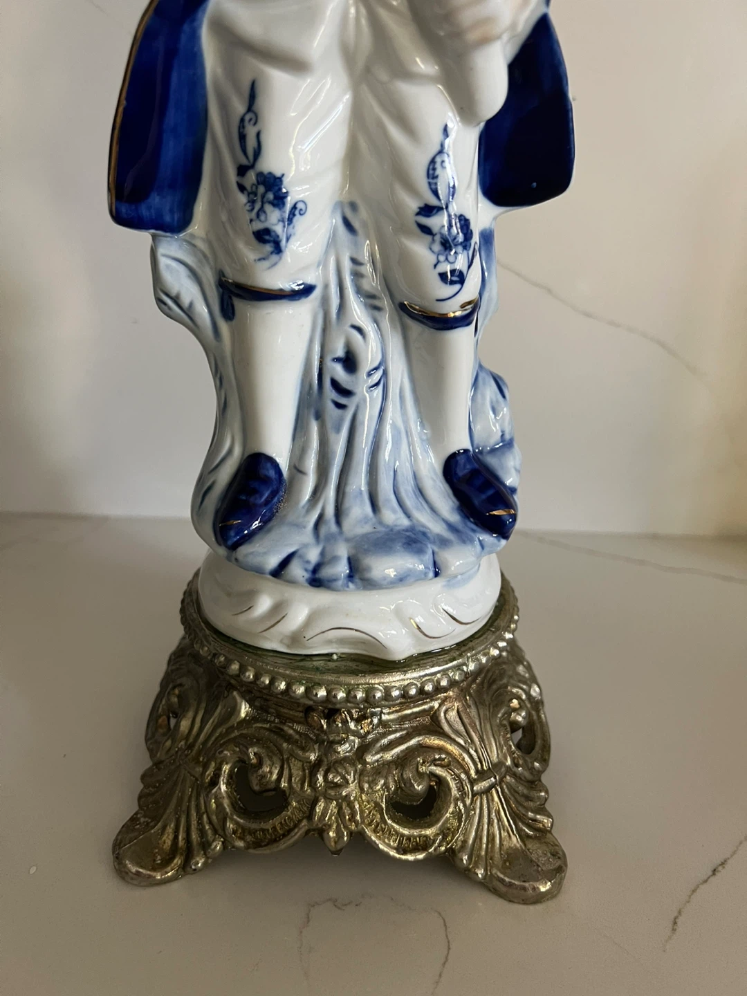 Elegant Vintage Porcelain Gentleman Figurine – 14” Tall - photo 2