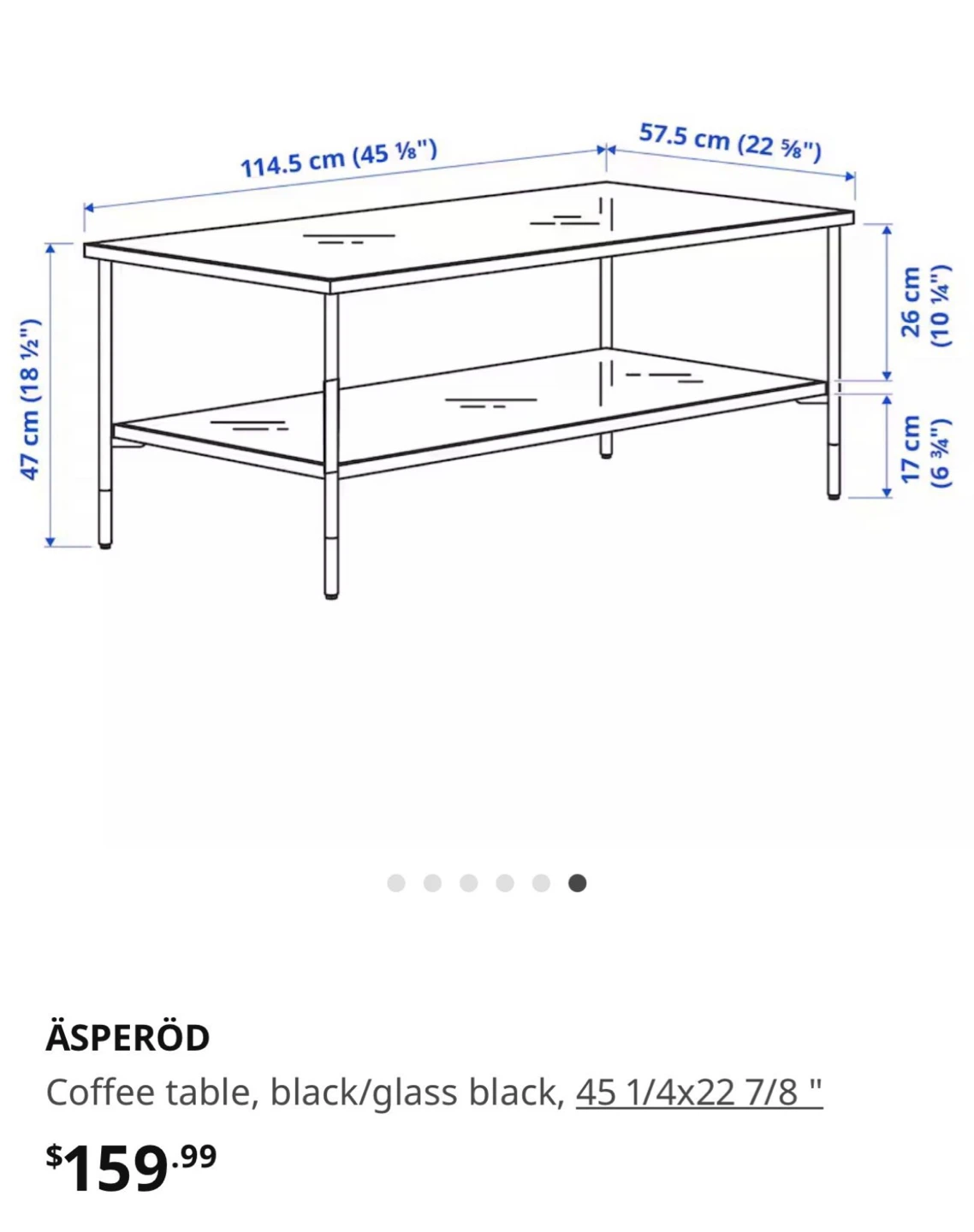 IKEA ÄSPERÖD Coffee Table - Black/Glass Black - photo 2