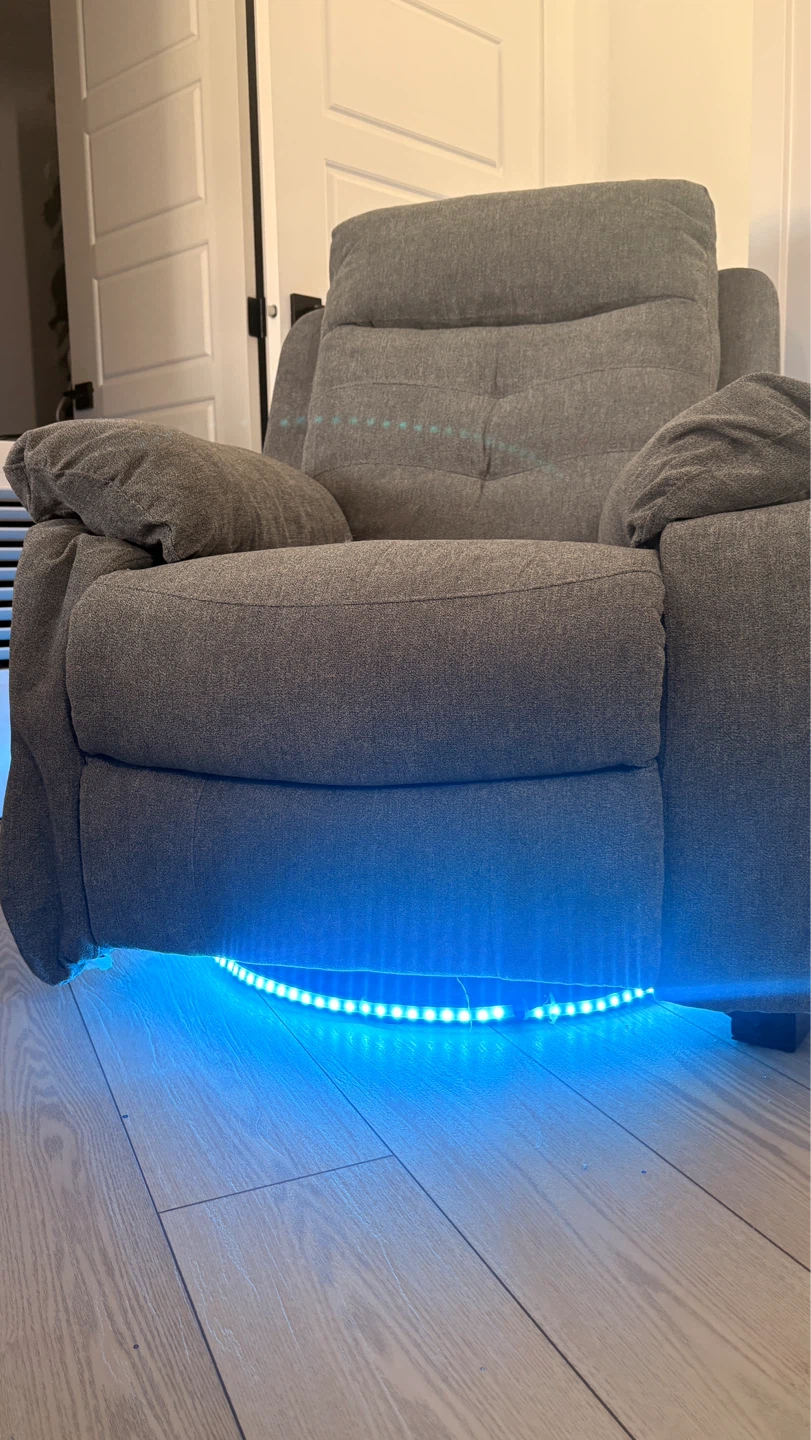 Grey Recliner Chair with LED Lighting - photo 3