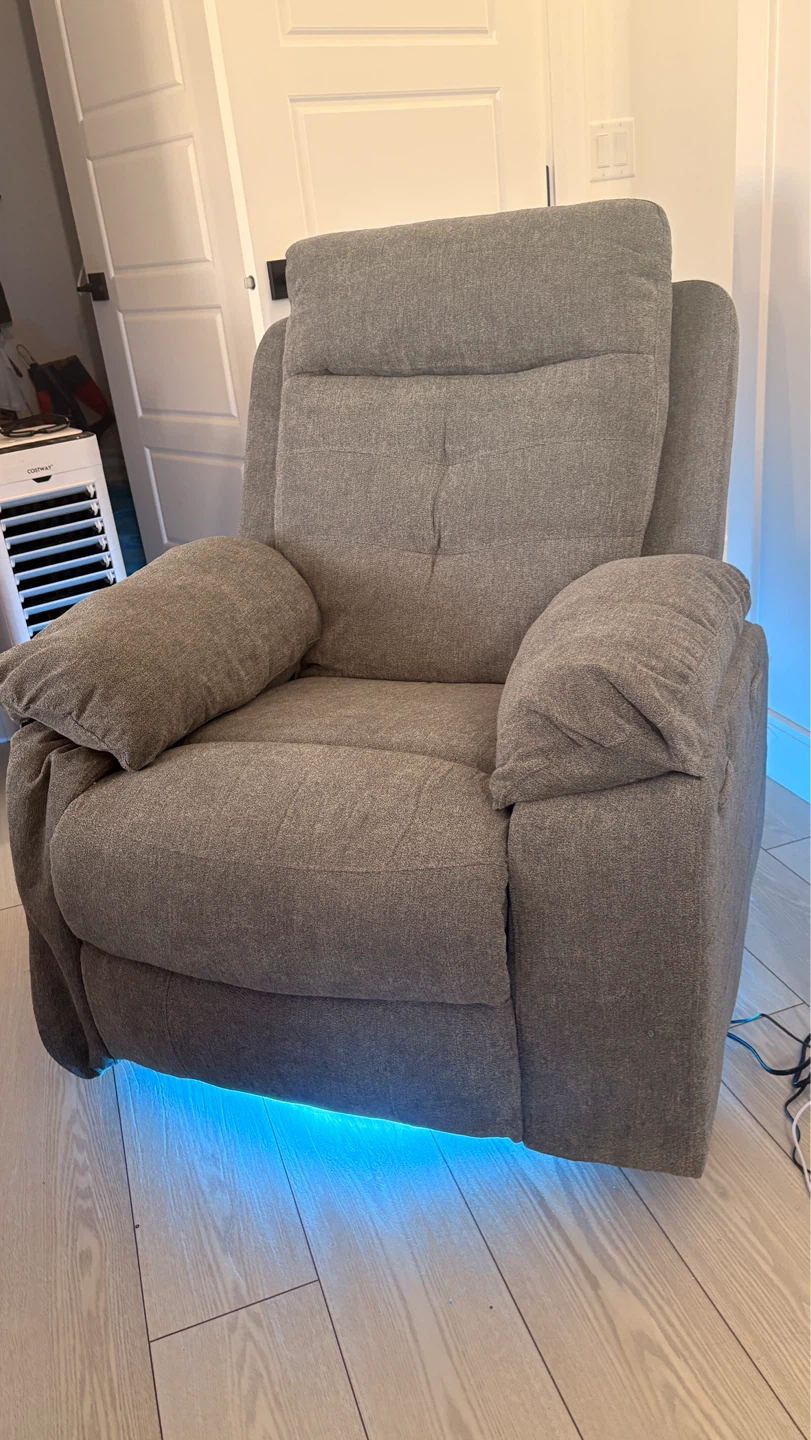 Grey Recliner Chair with LED Lighting - photo 2