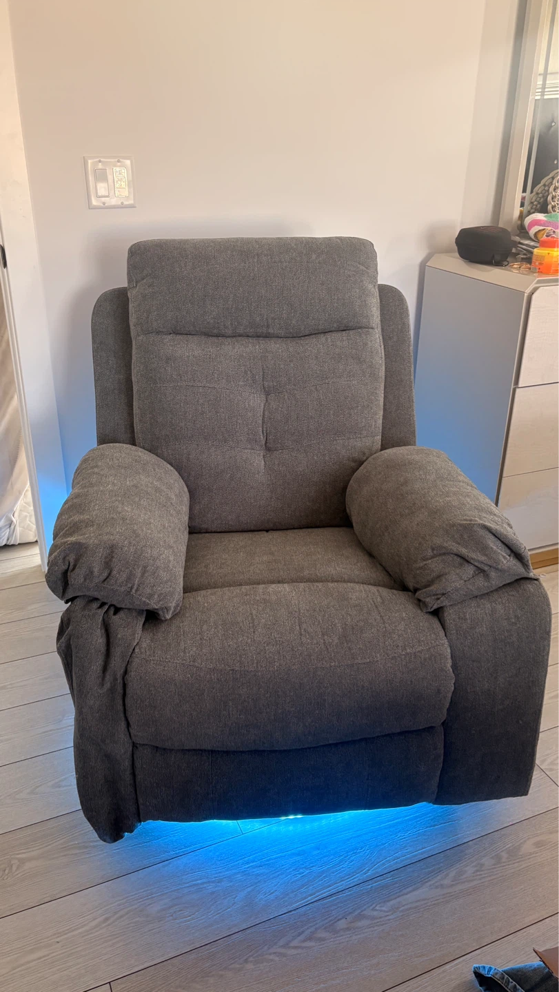 Grey Recliner Chair with LED Lighting - photo 4