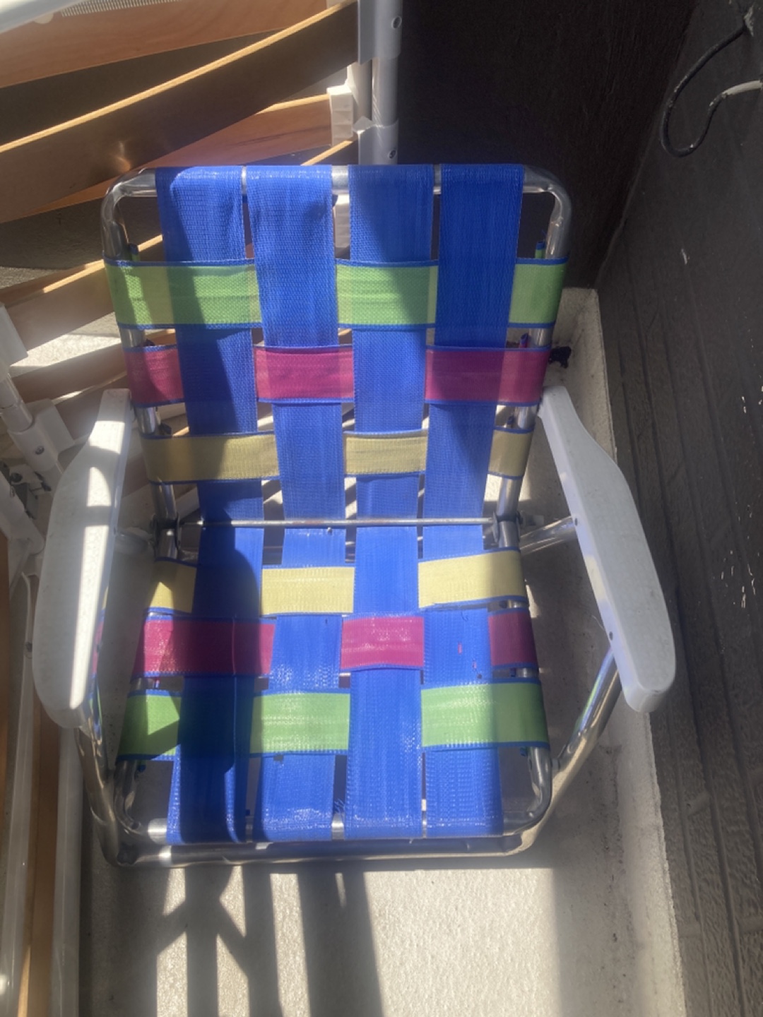 Multi-coloured Woven Beach Chair
