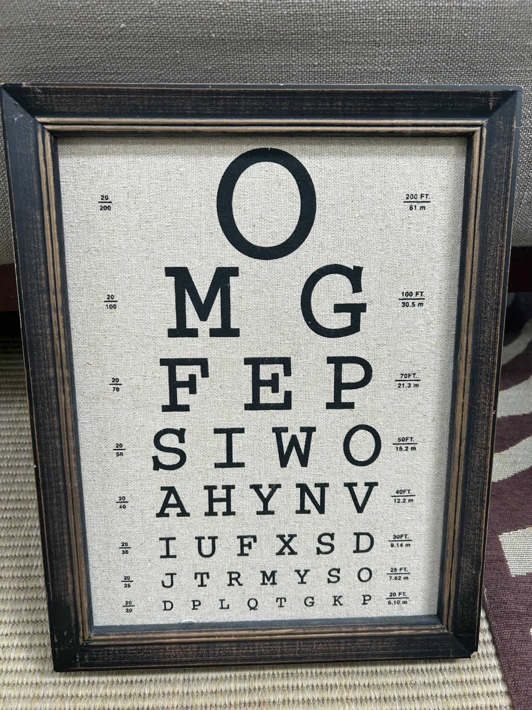 Eye Chart Framed Wall Art 11 x 14 inch