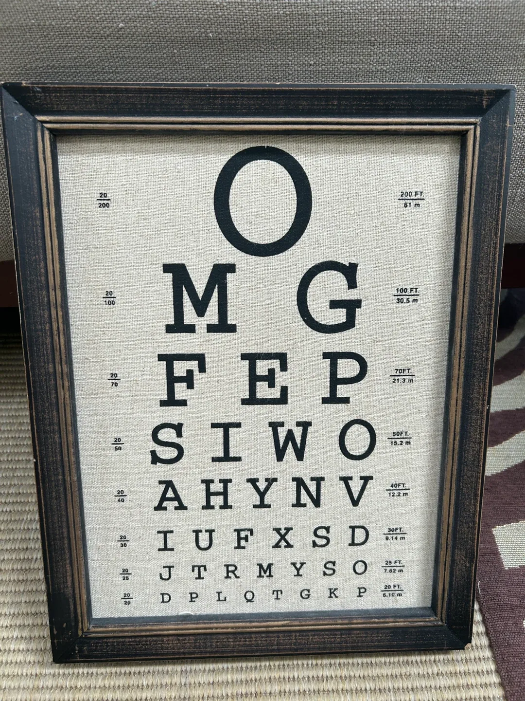 Eye Chart Framed Wall Art 11 x 14 inch