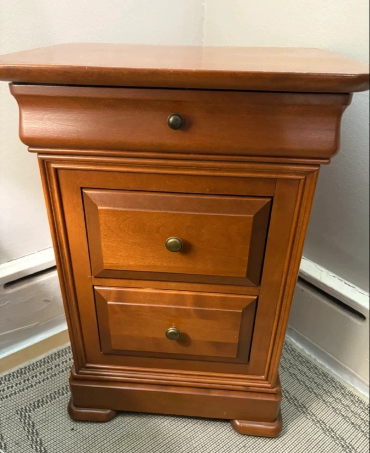 Wooden Nightstand with 3 Drawers [FIRM PRICE]