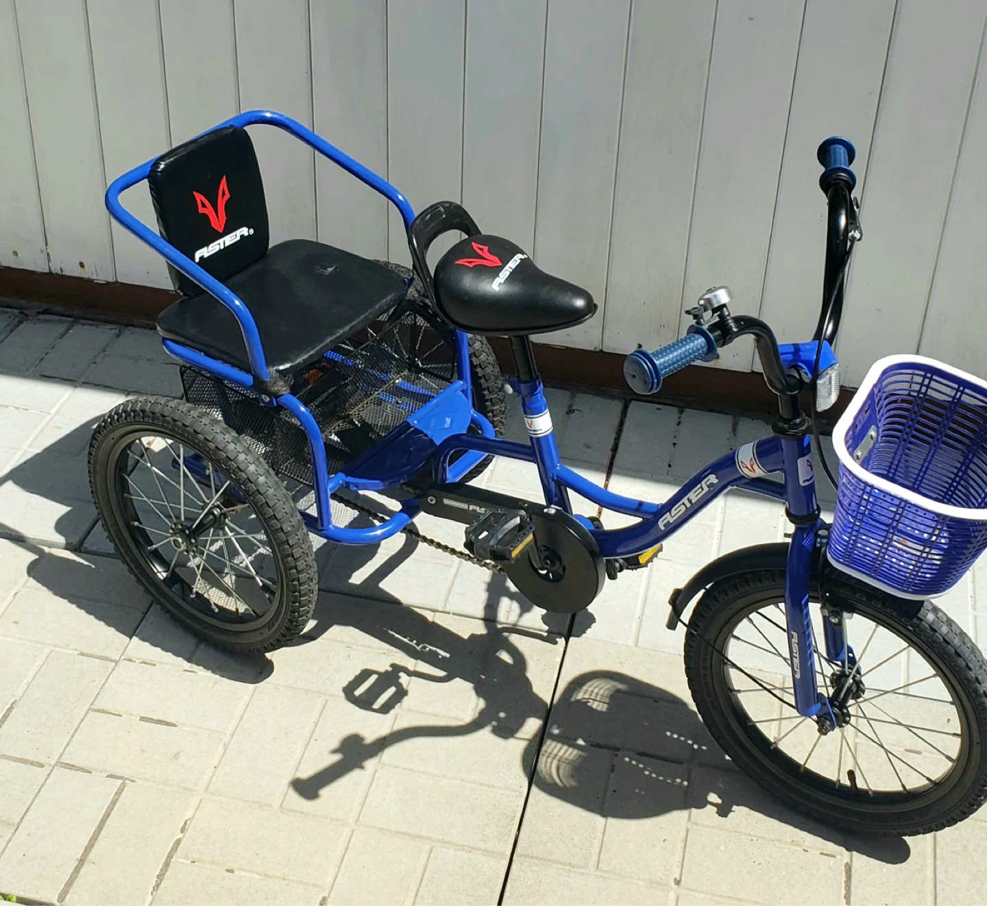 Aster Blue Tricycle with Basket and Rear Seat - photo 2