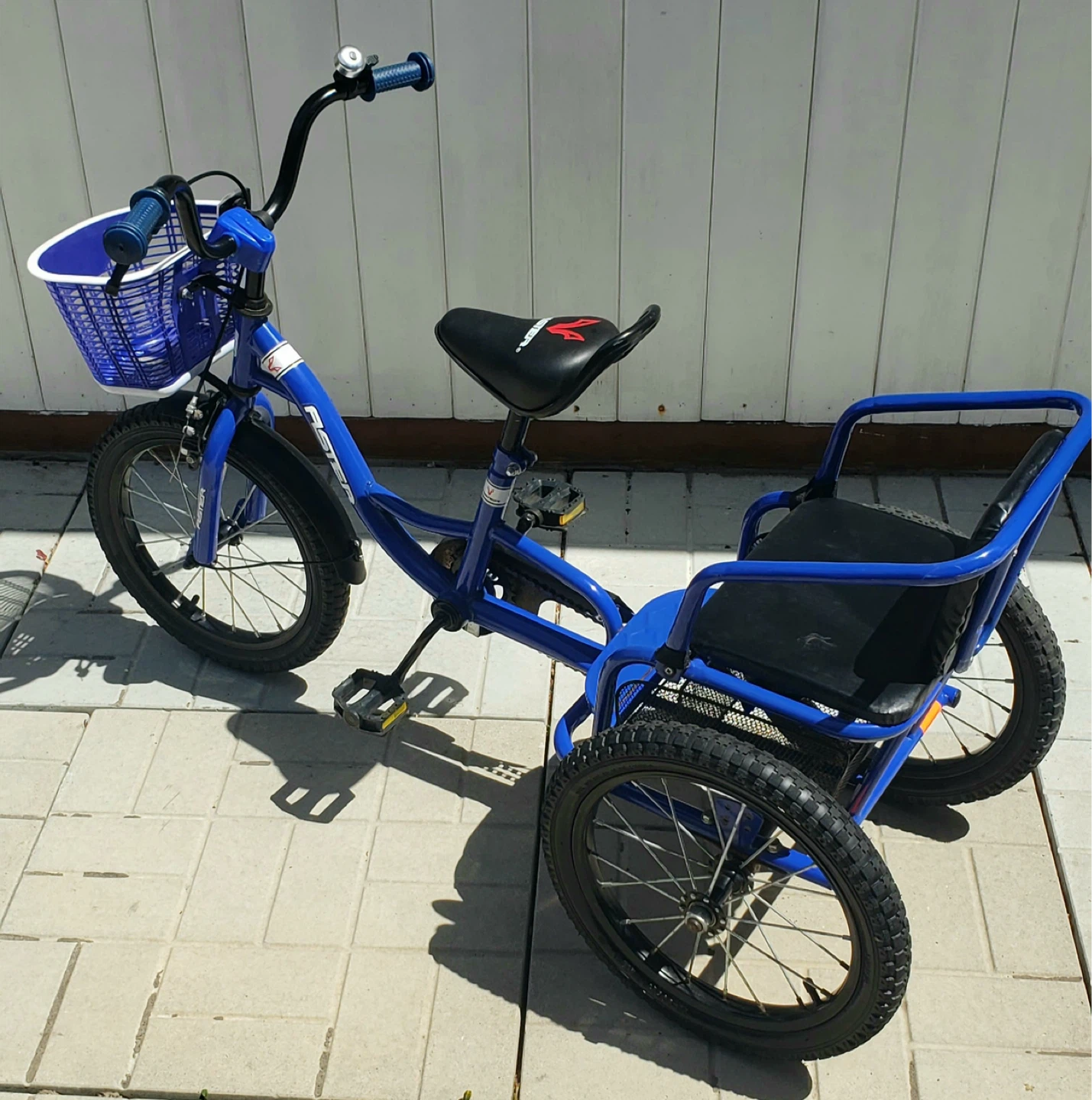 Aster Blue Tricycle with Basket and Rear Seat - photo 3