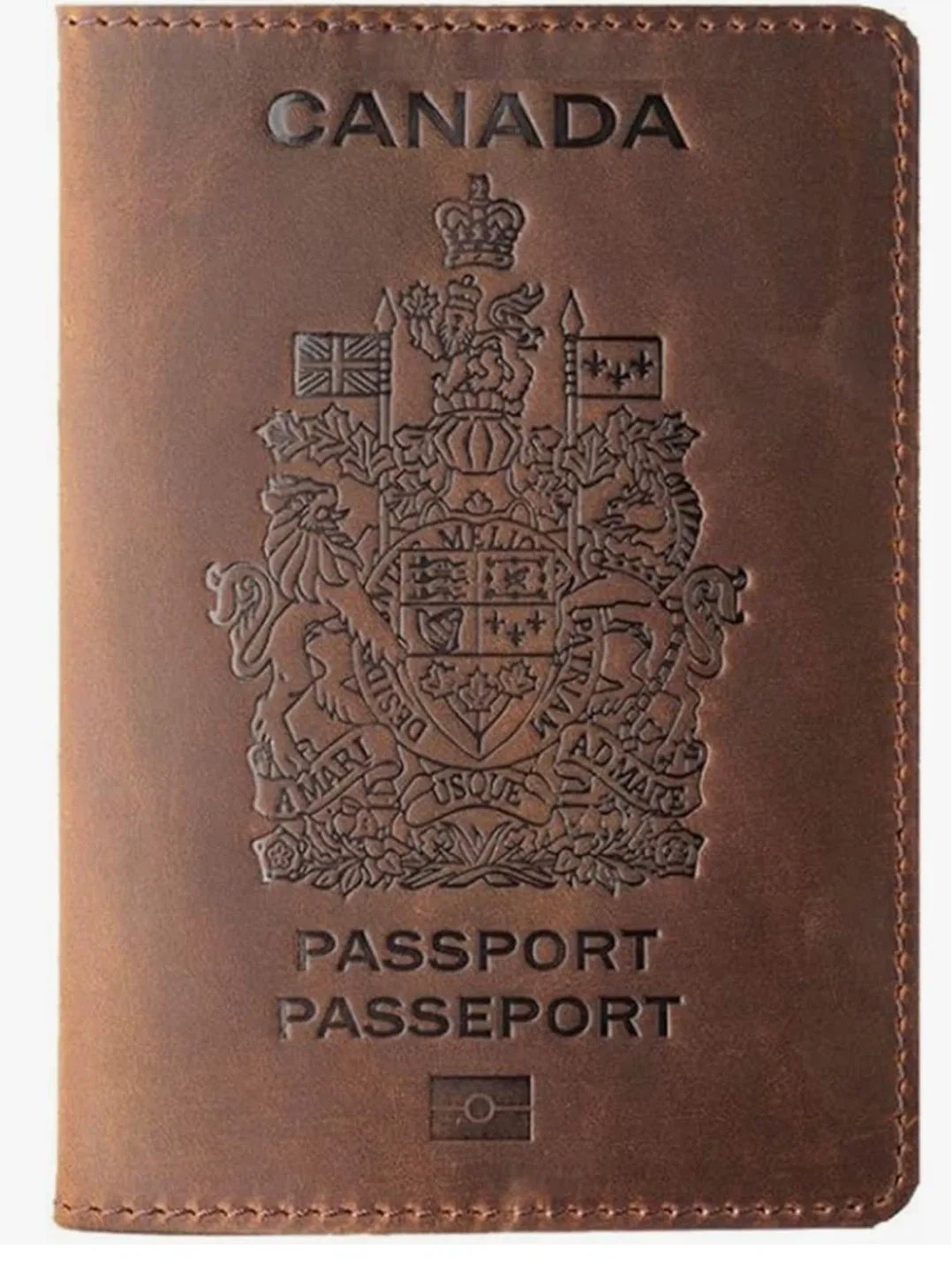 Canada Passport Holder Cover Brown Leather