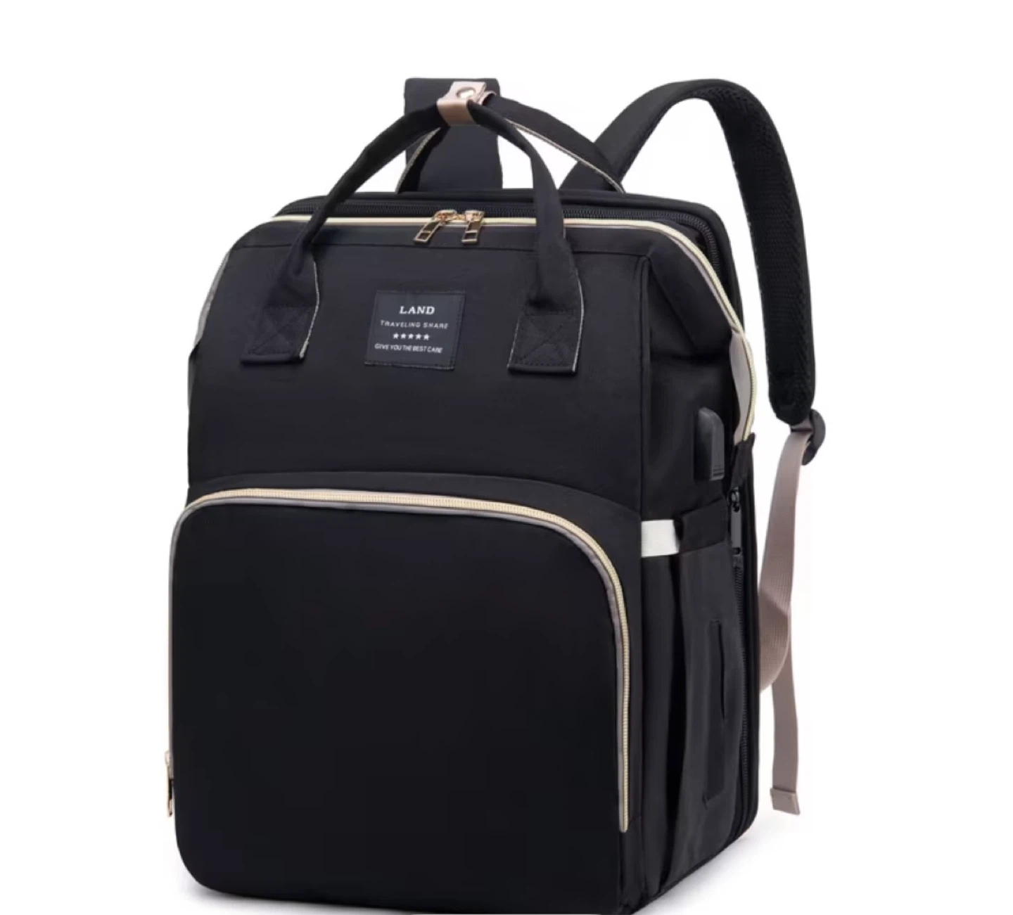 LAND Diaper Bag Backpack with Bassinet and USB