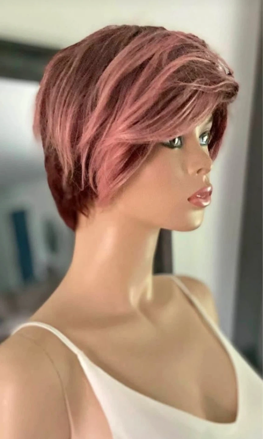 NWOT: Short Layered Pixie Style Pink Cosplay Wig (2078)
