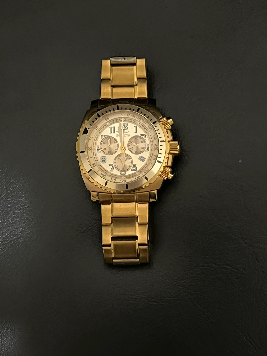 Invicta Chronograph Gold Tone Watch