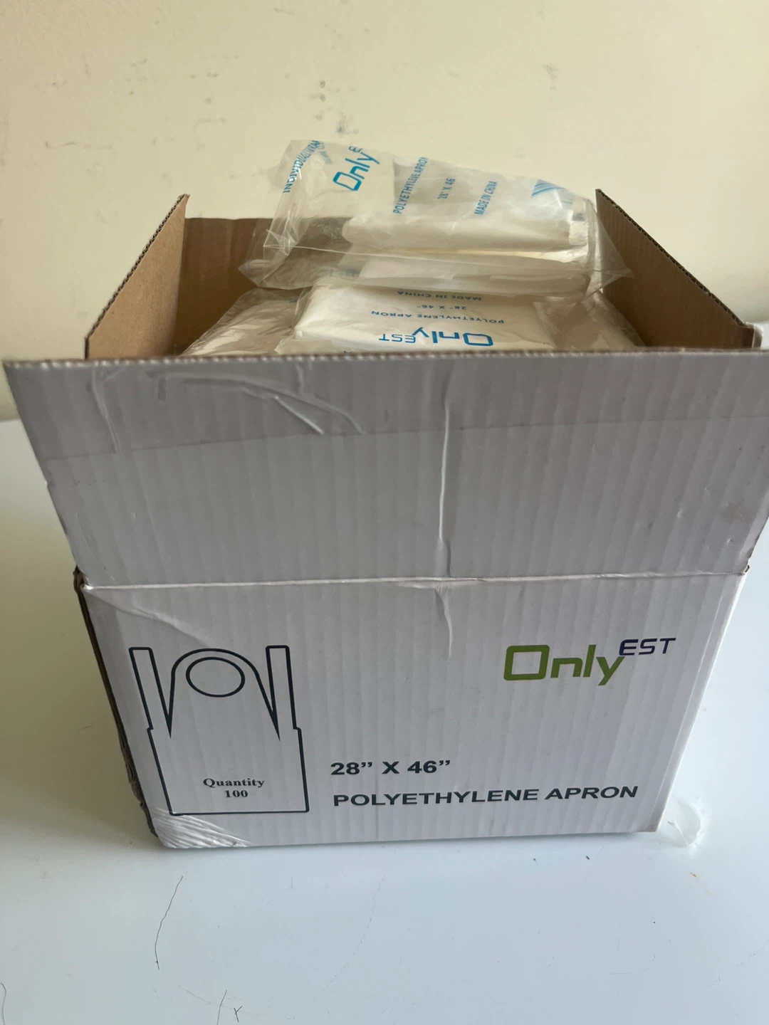 OnlyEST Polyethylene Aprons - 28" x 46" - Quantity 100