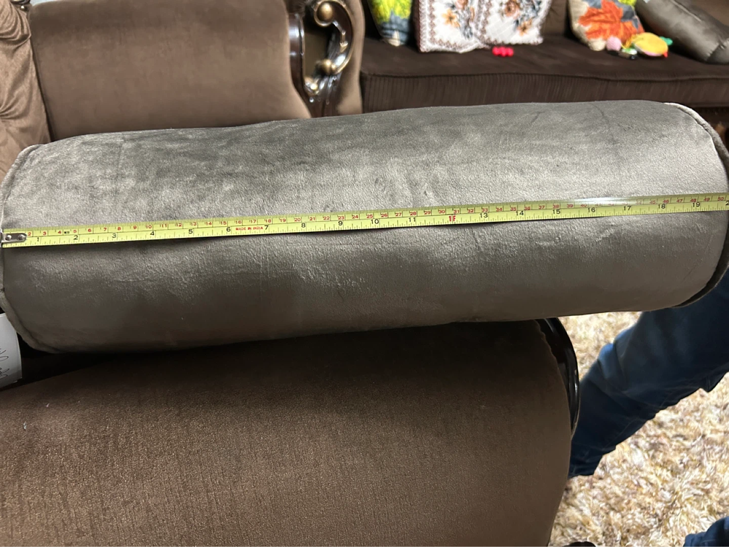 Set of 4 Grey Bolster Pillows - photo 2