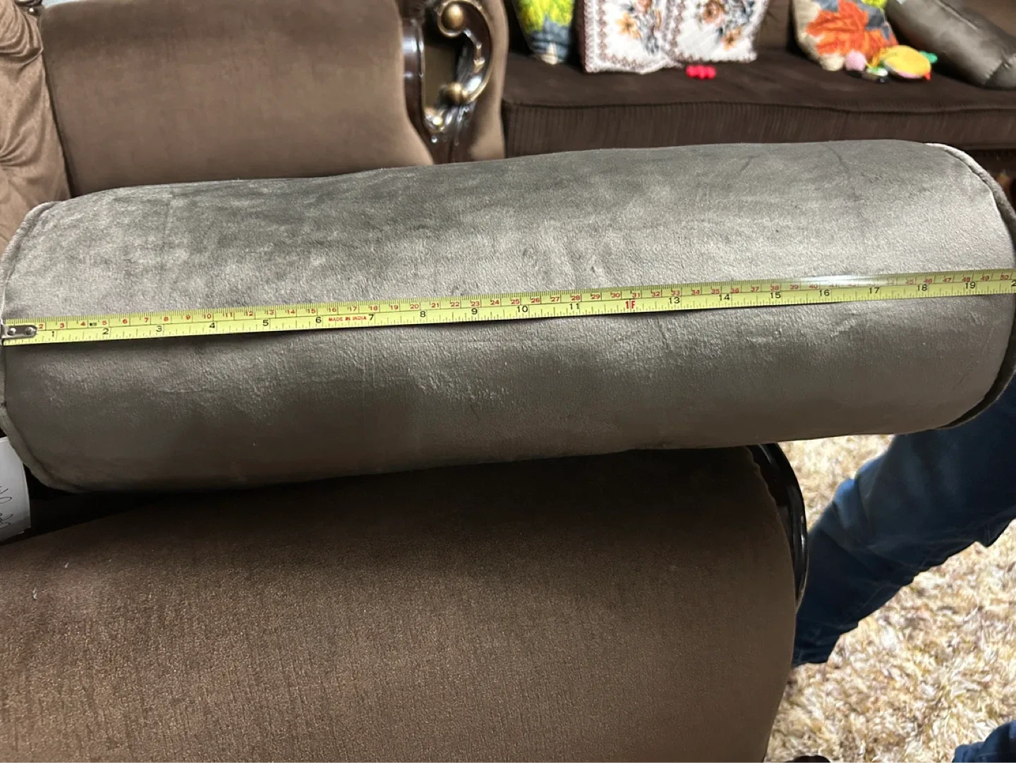 Set of 4 Grey Bolster Pillows - photo 2