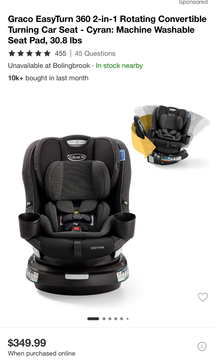 Graco EasyTurn 360 2-in-1 Convertible Car Seat