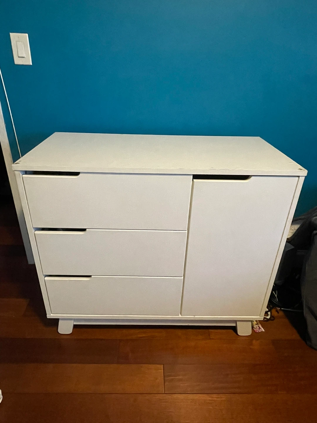 Babyletto White Dresser with Cabinet