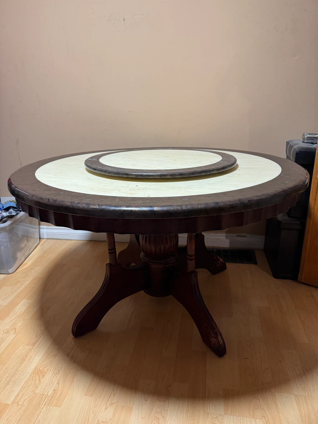 Round Dining Table with Lazy Susan