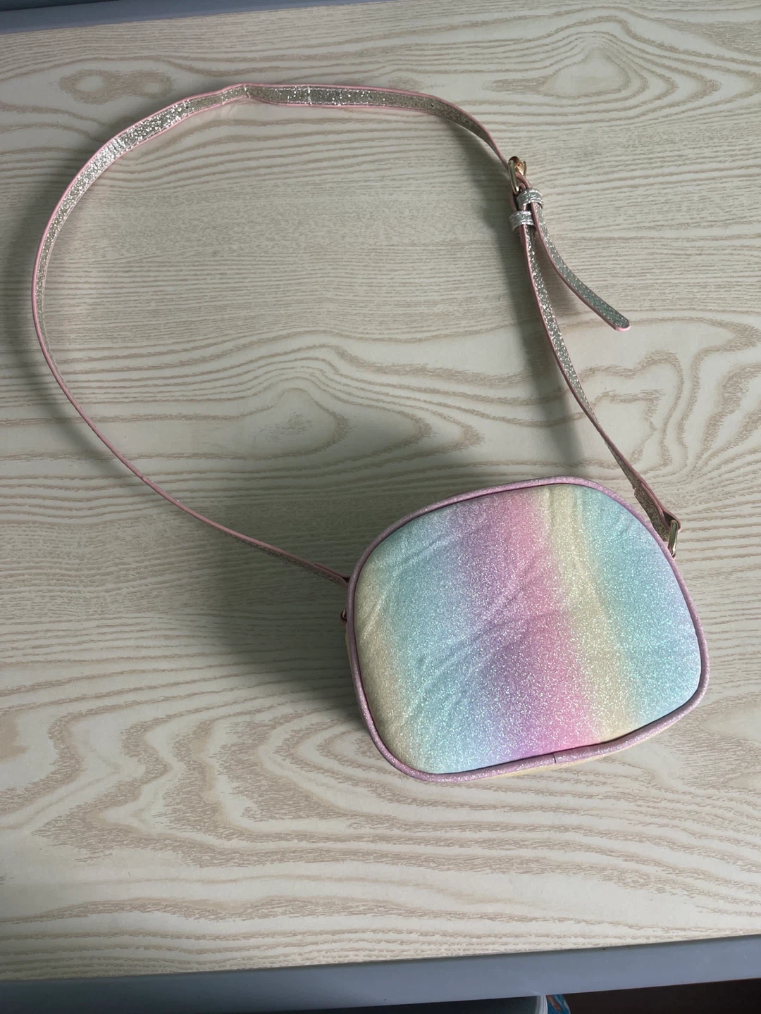 Kids Rainbow Glitter Crossbody Bag with Heart - photo 2