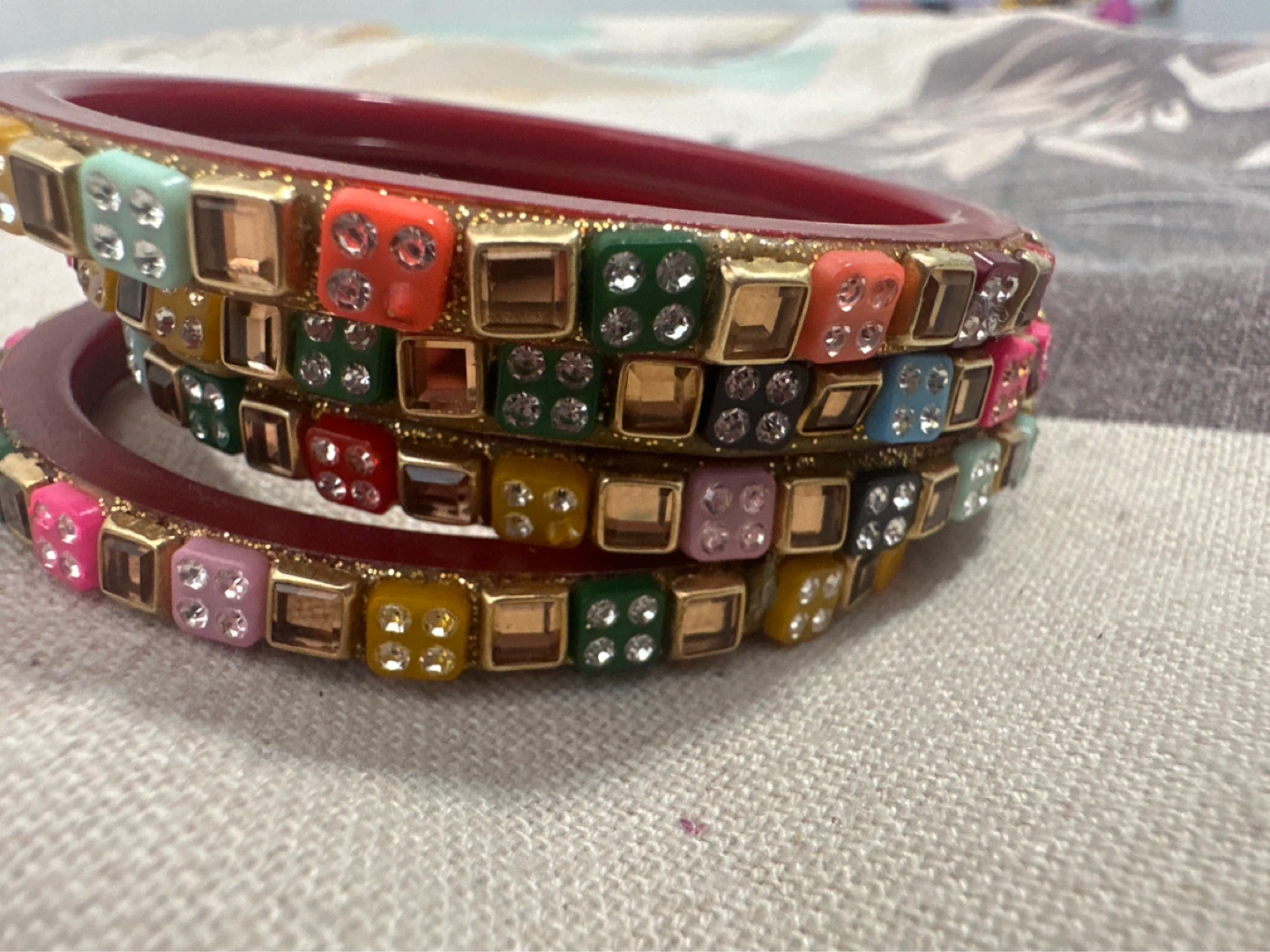 Set of Colourful Beaded Bangles