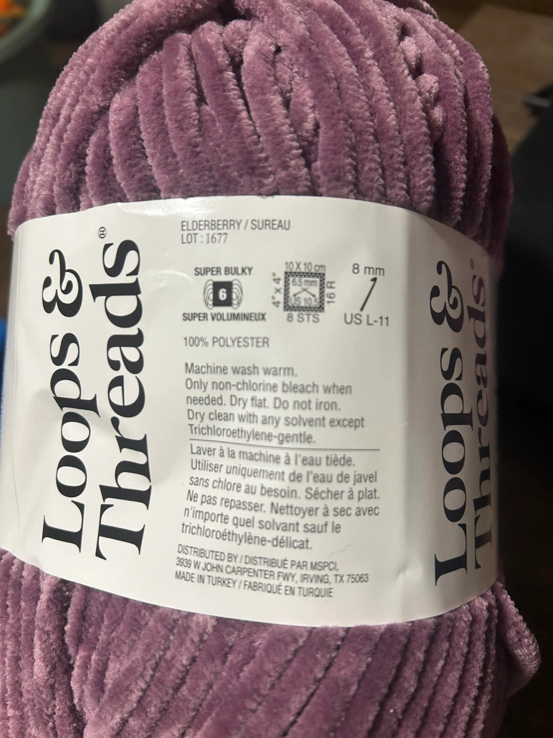 Loops & Threads Super Bulky Yarn - Elderberry