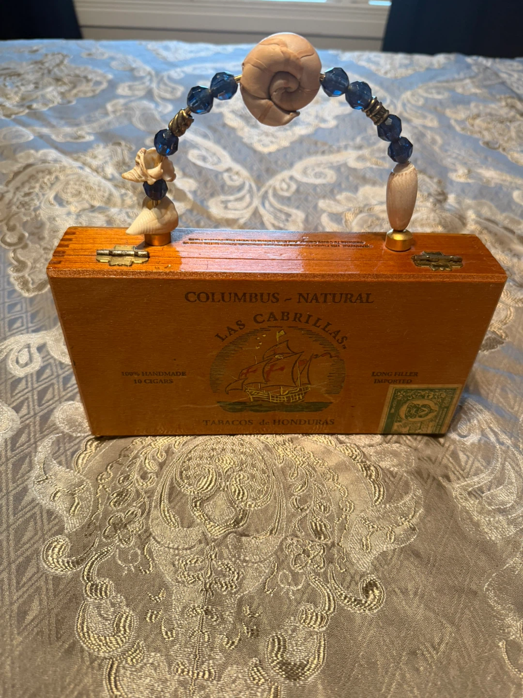 Las Cabrillas Cigar Box Handbag with Seashell Handle - photo 2