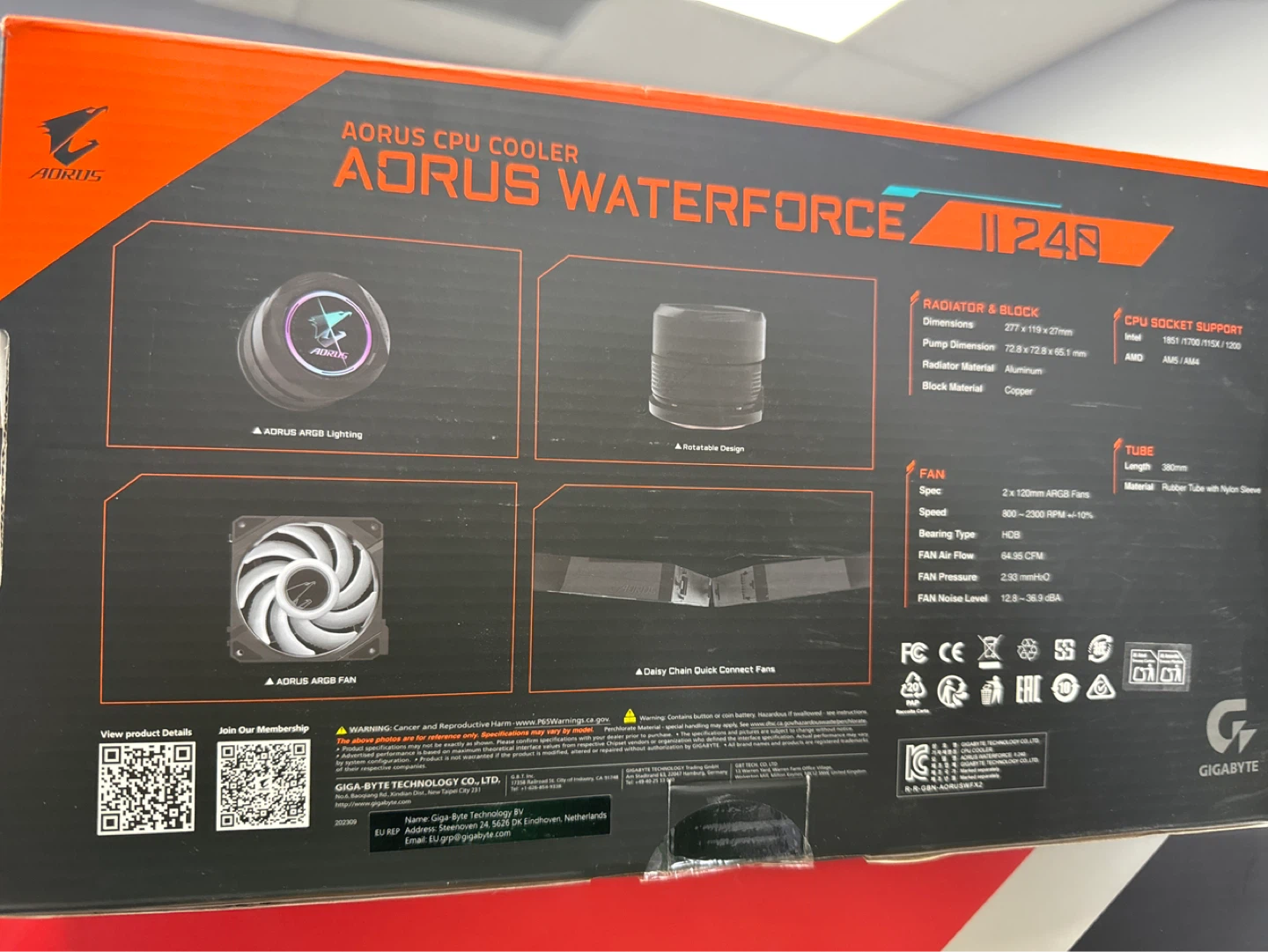 AORUS WATERFORCE II 240 CPU Cooler - photo 3