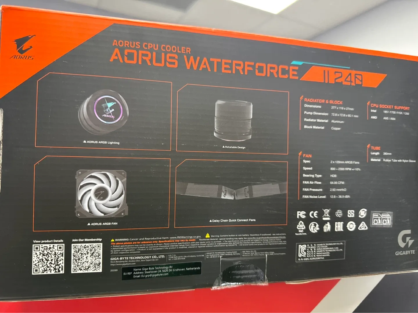 AORUS WATERFORCE II 240 CPU Cooler - photo 3
