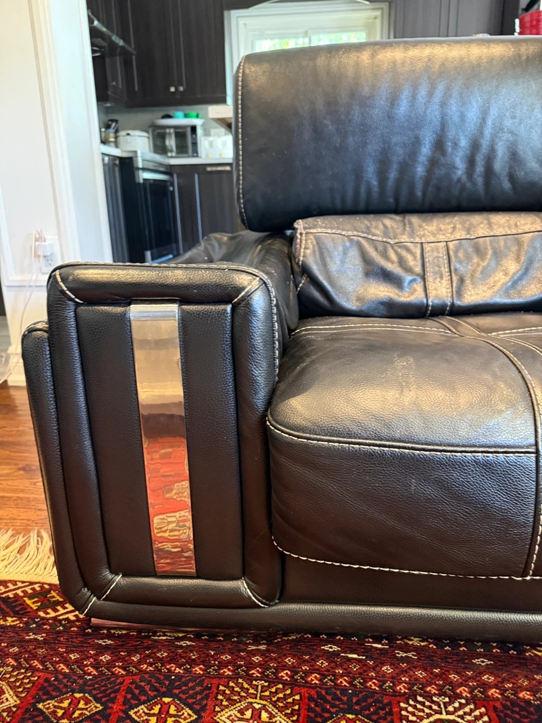 Black Leather Loveseat - photo 3