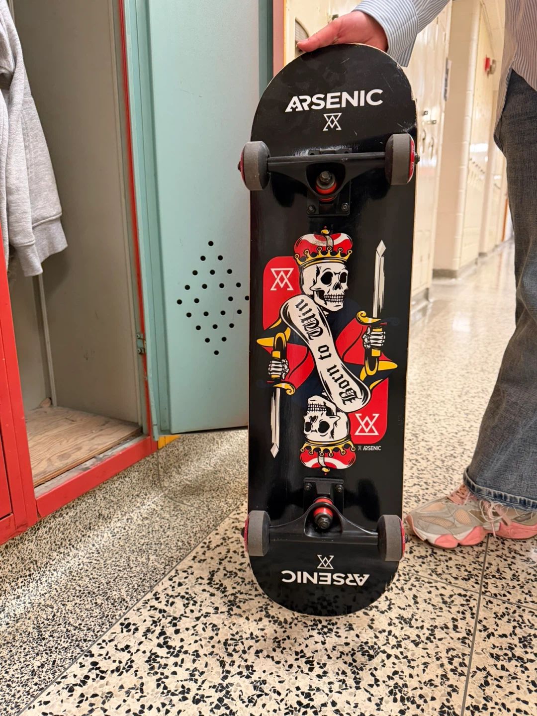 Arsenic Skateboard with "Born to Kill" graphic