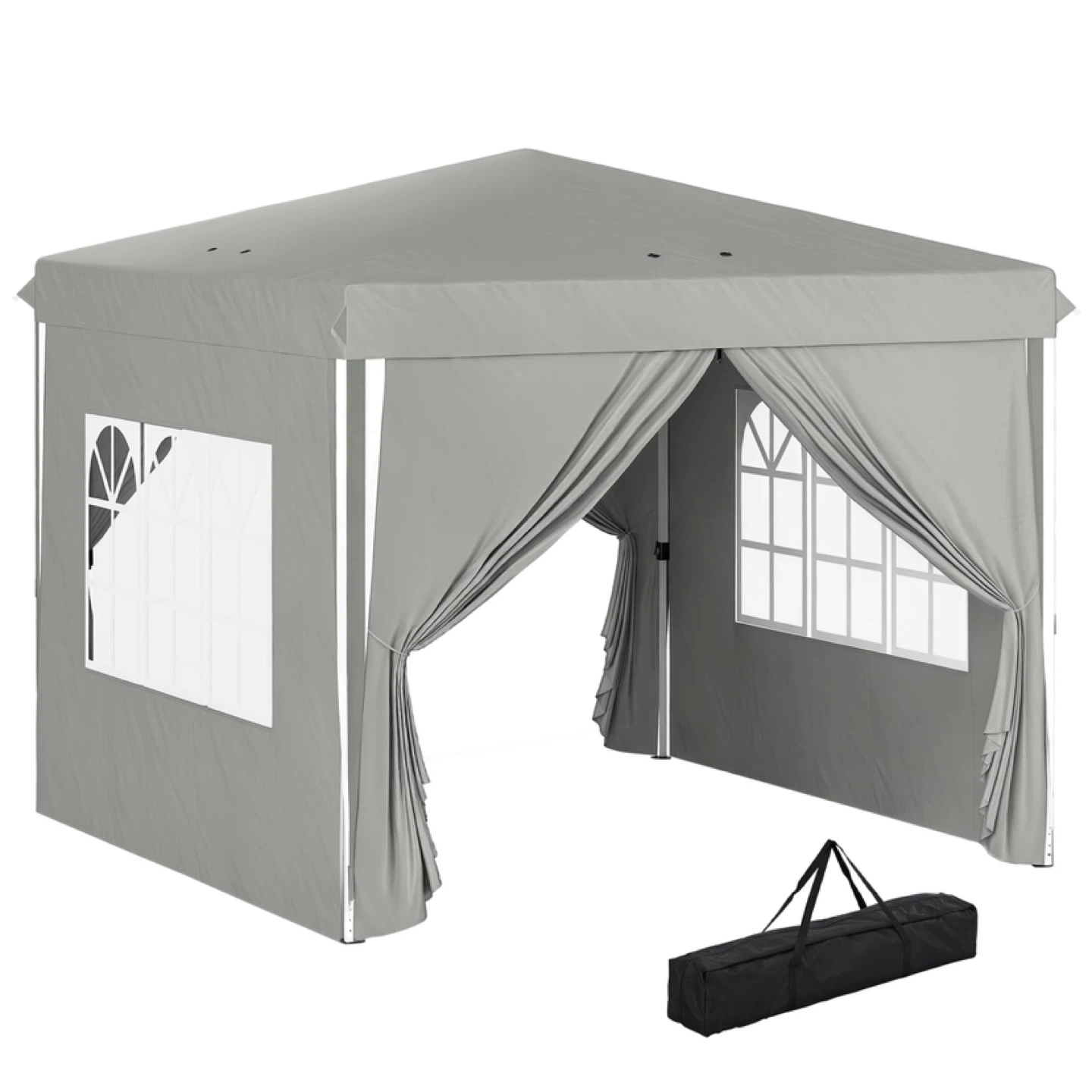 Outsunny 10' x 10' Pop-Up Canopy Tent with Sidewalls - photo 2