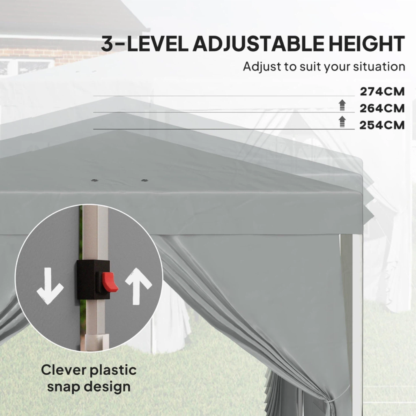 Outsunny 10' x 10' Pop-Up Canopy Tent with Sidewalls - photo 3