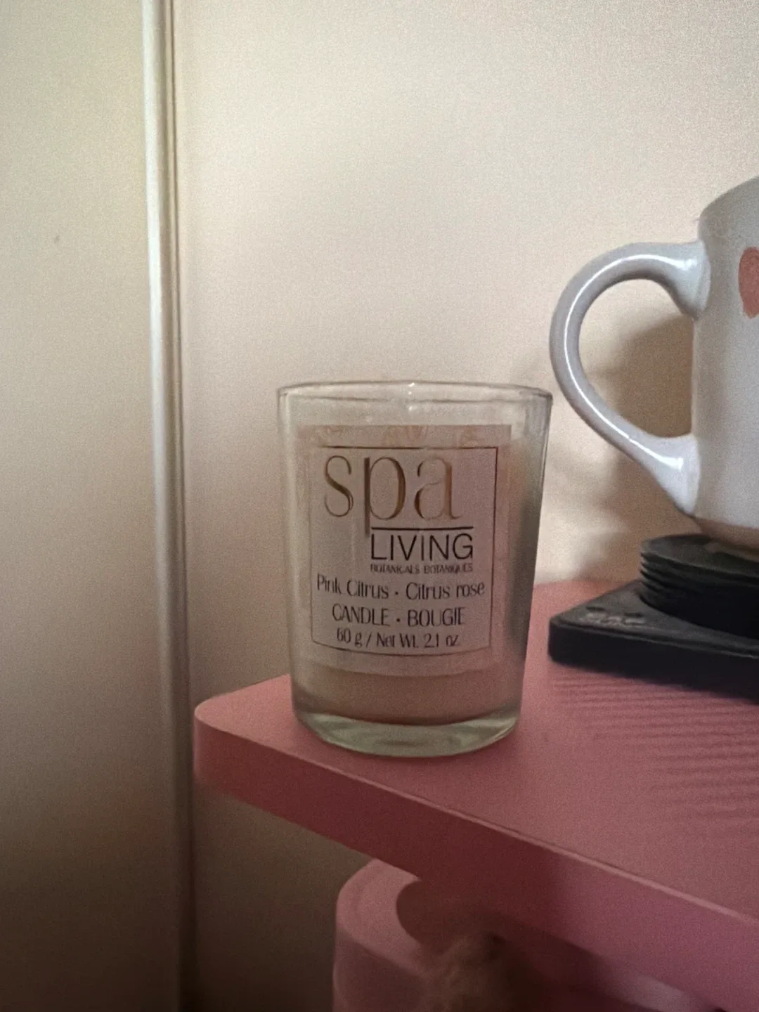 Spa Living Pink Citrus & Citrus Rose Candle 60g