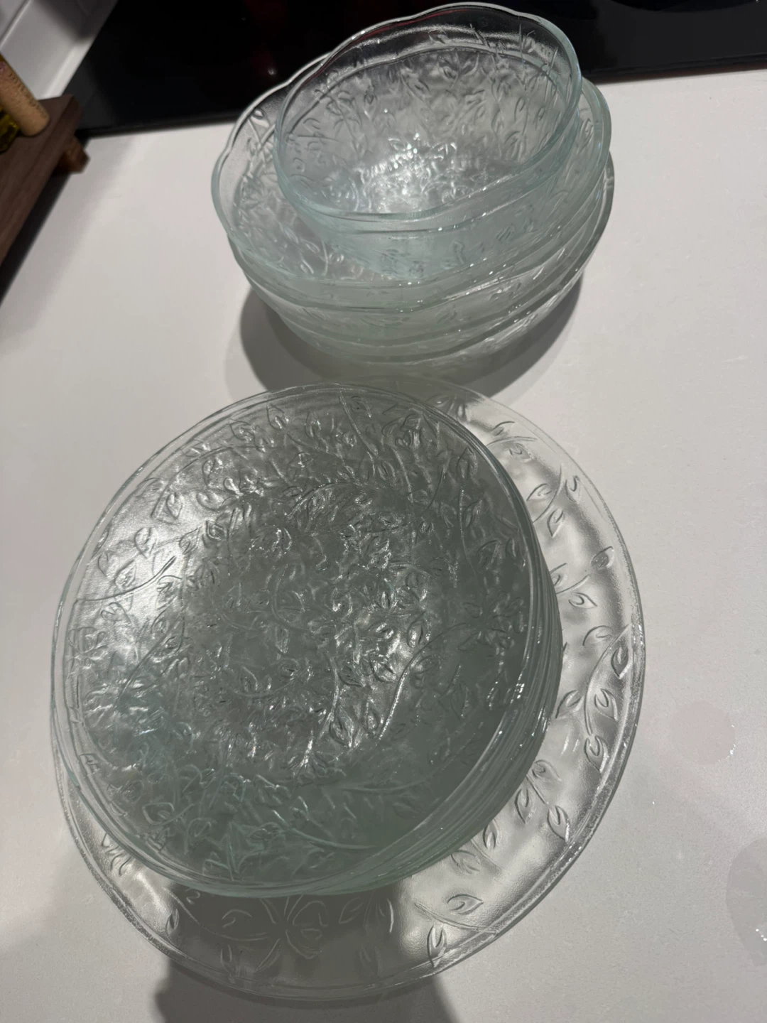 Glass Salad/Dessert Plates and Bowls Set - photo 3