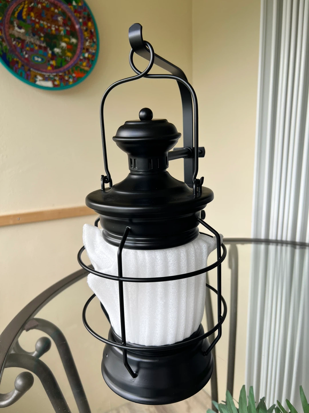 Black Outdoor Lantern with Fixture - photo 2