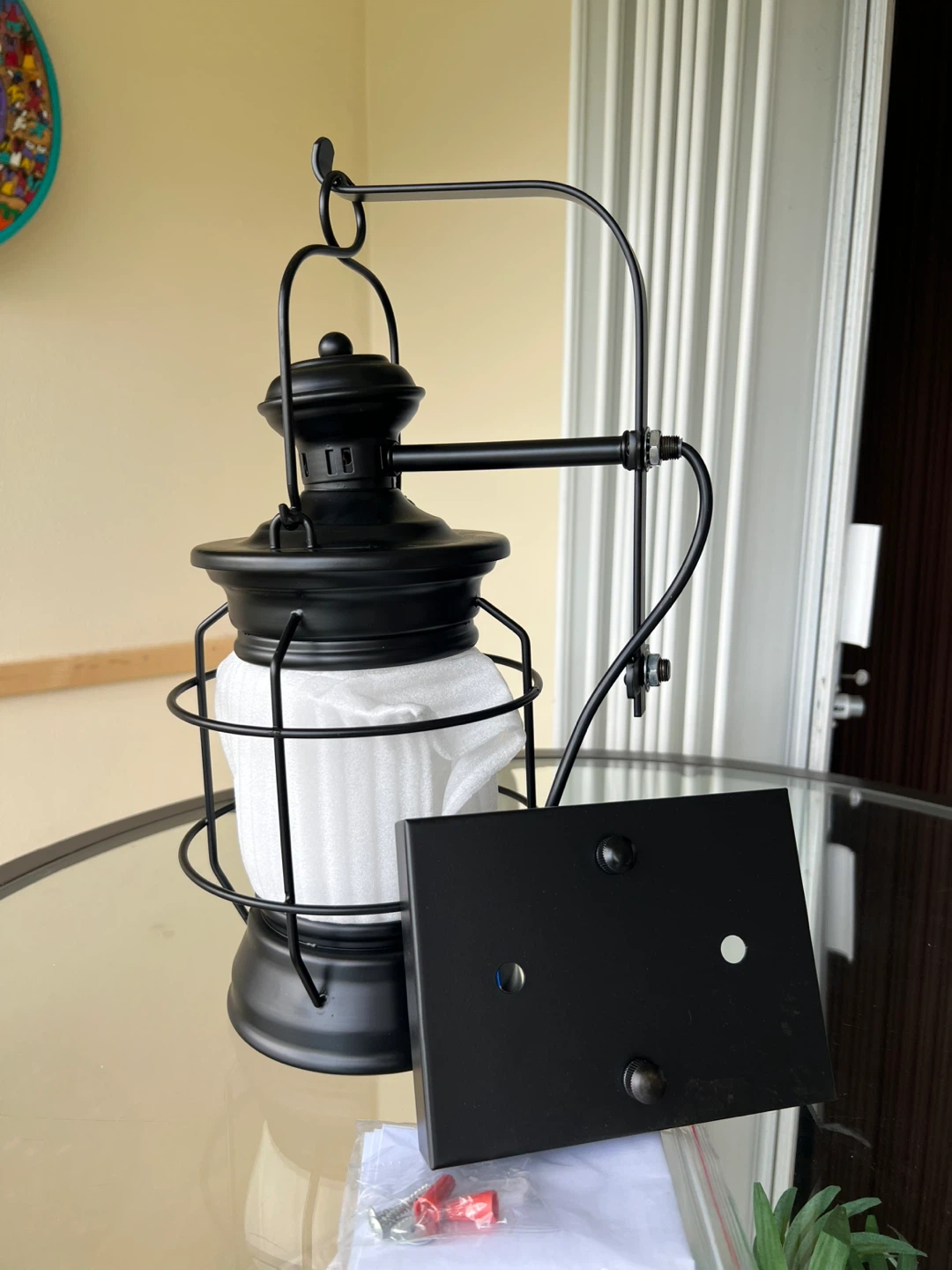 Black Outdoor Lantern with Fixture - photo 5