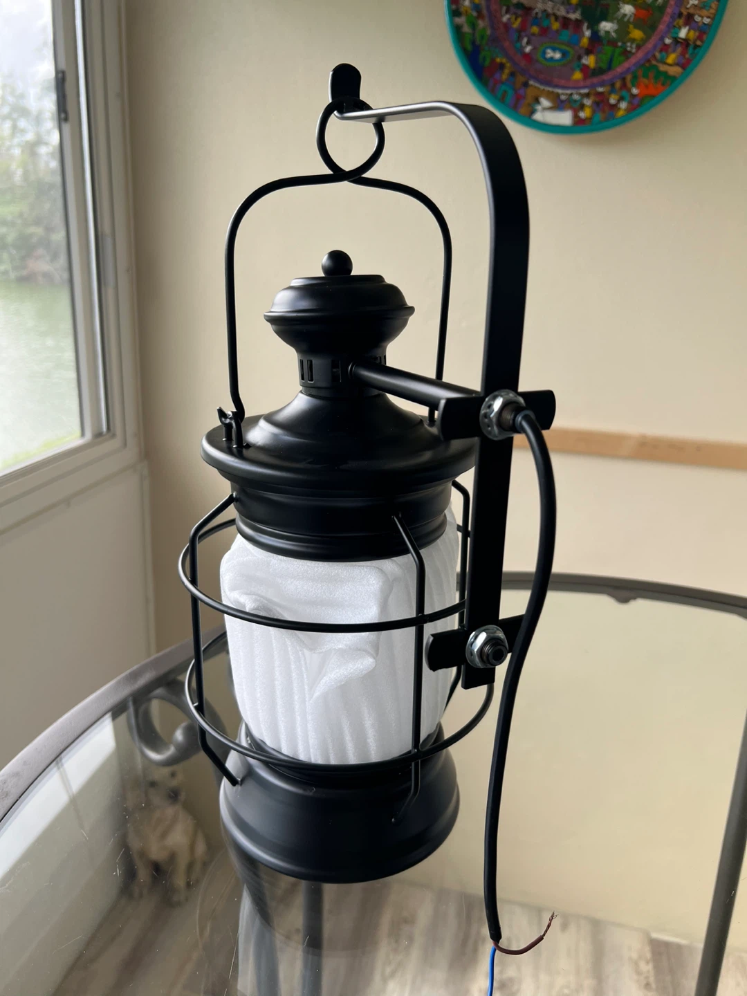 Black Outdoor Lantern with Fixture - photo 3