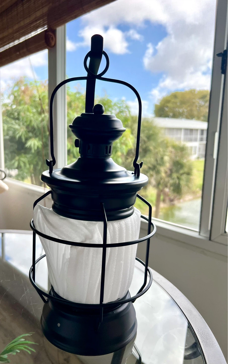 Black Outdoor Lantern with Fixture