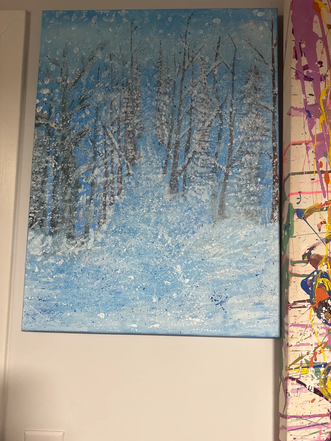 Original Winter Forest Acrylic Painting - photo 2