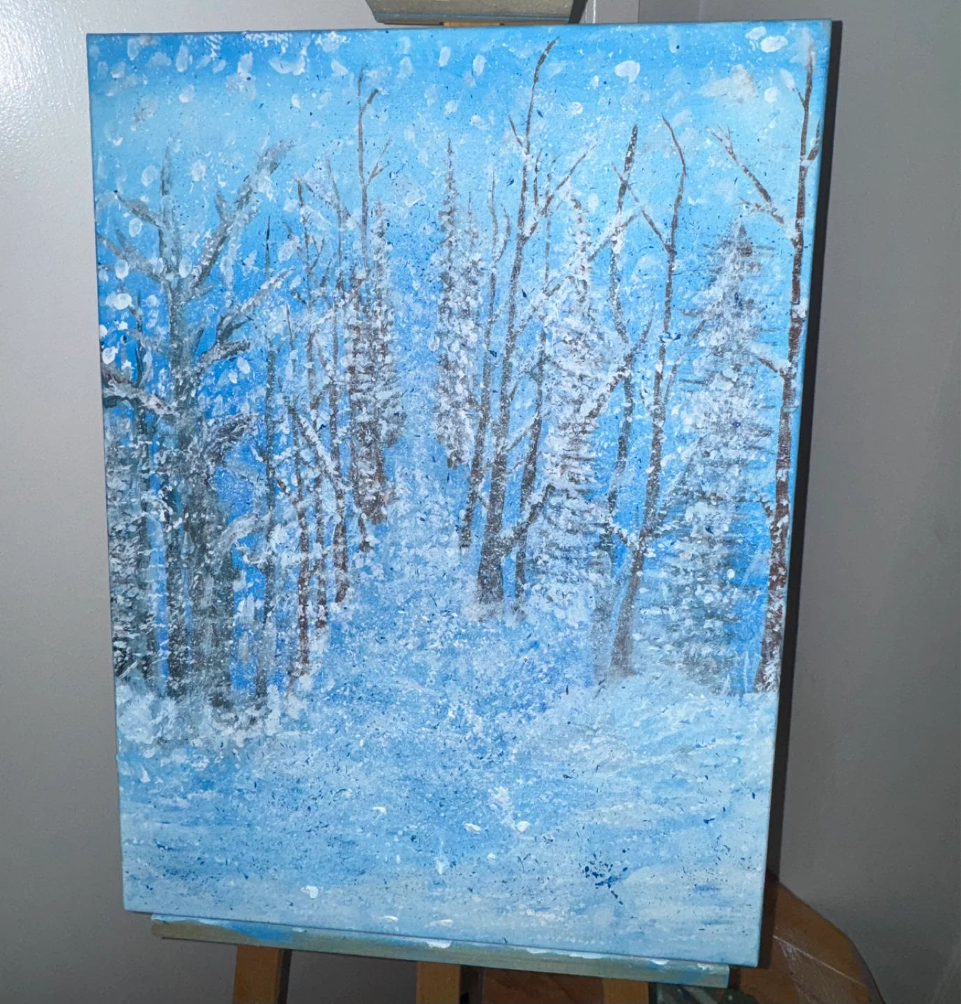 Original Winter Forest Acrylic Painting