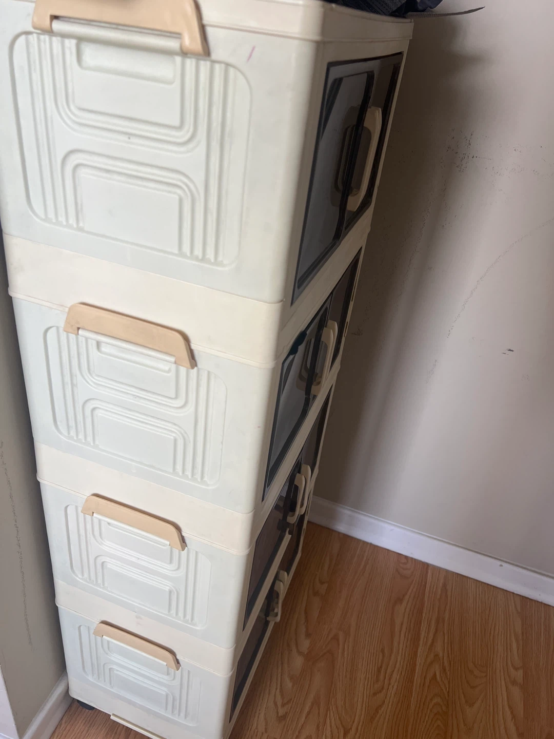 Plastic Drawer Storage Unit - Beige