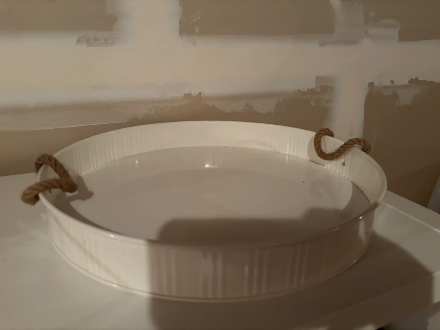 White Metal Tray with Rope Handles - photo 2
