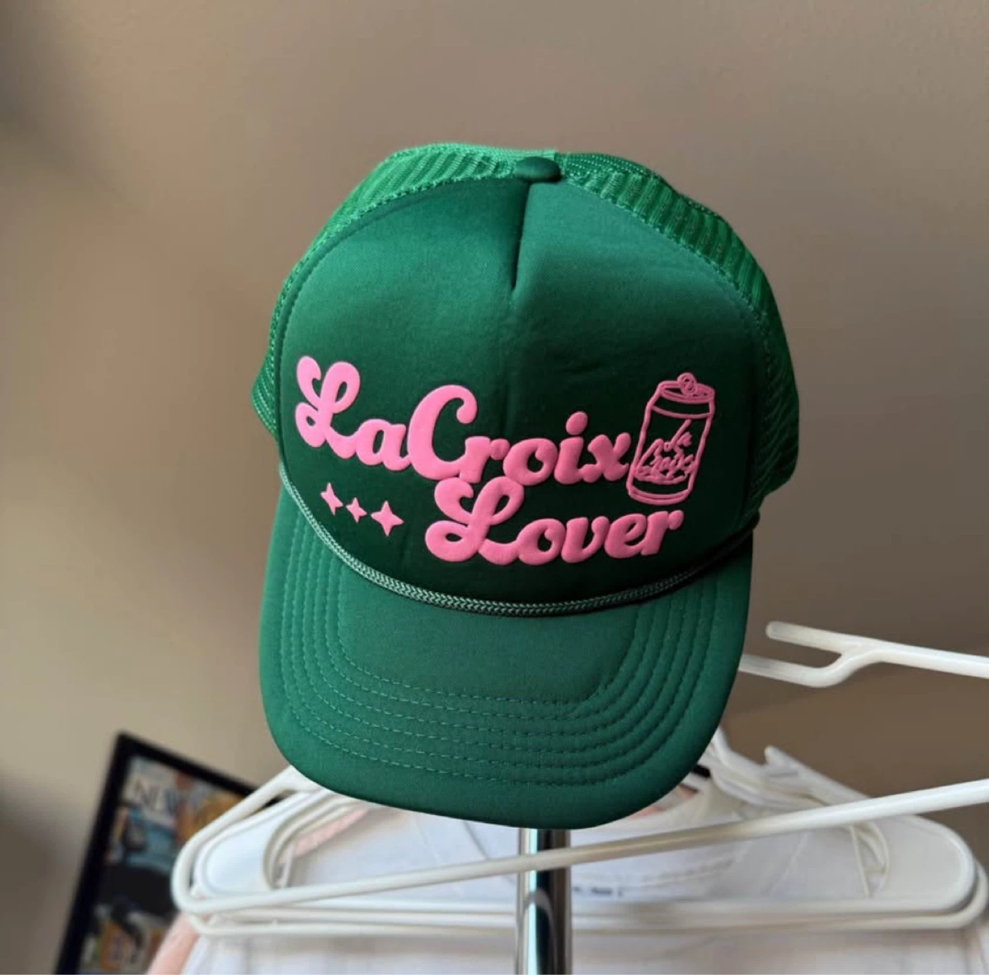 “La Croix Lover” Adjustable Trucker Hat - Green