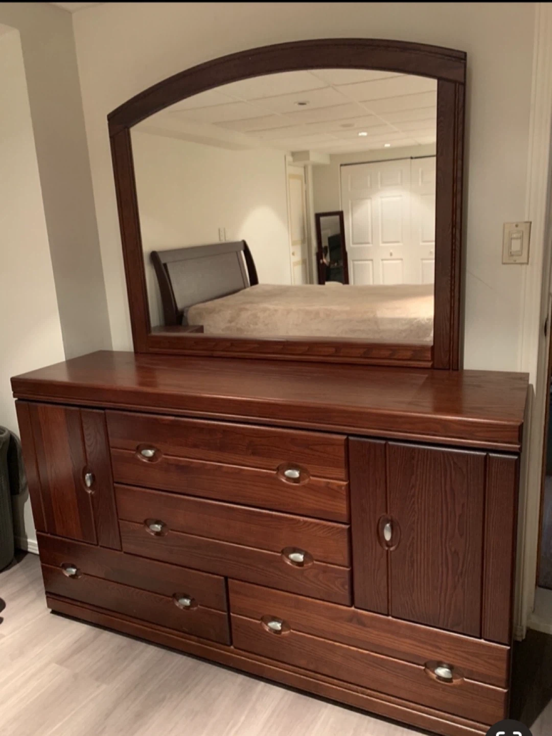 Wooden Dresser with Mirror