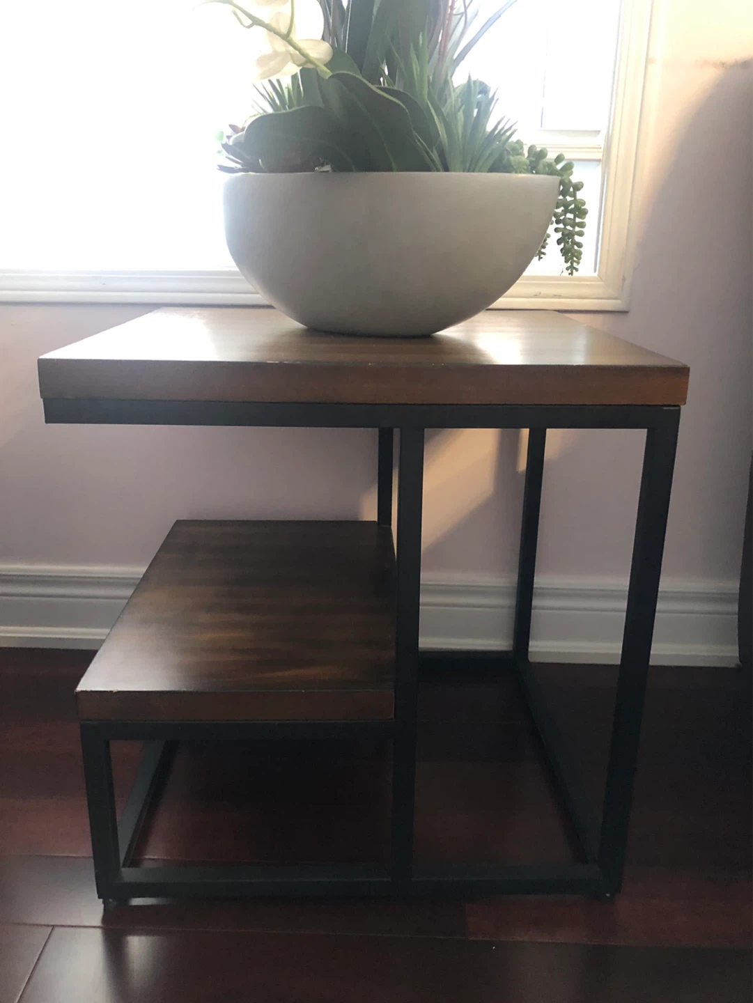 End Table with Wood Top and Metal Frame - photo 3
